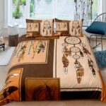 Parure-de-lit-egyptienne-avec-hieroglyphes-scarabees-dores-et-symboles-pharaoniques-picture-19