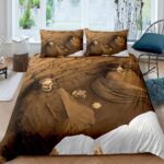 Parure-de-lit-egyptienne-avec-hieroglyphes-scarabees-dores-et-symboles-pharaoniques-picture-6