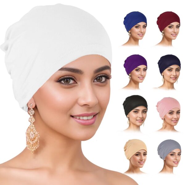 Bonnet turban extensible multicolore en polyester