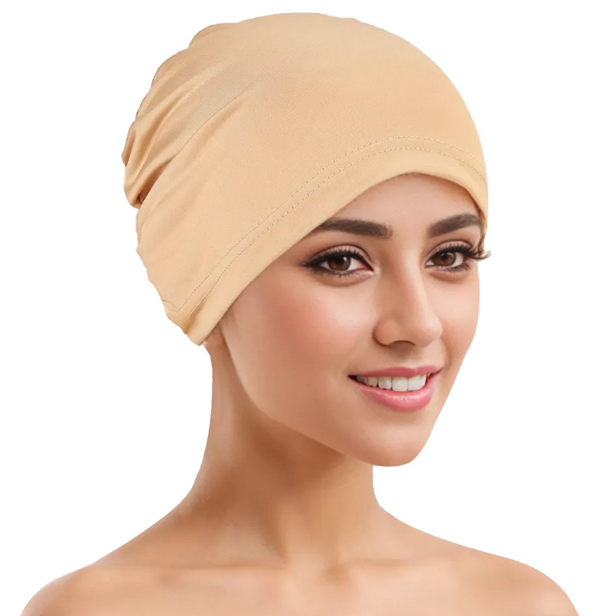 Gorro turbante elástico multicolor em poliéster