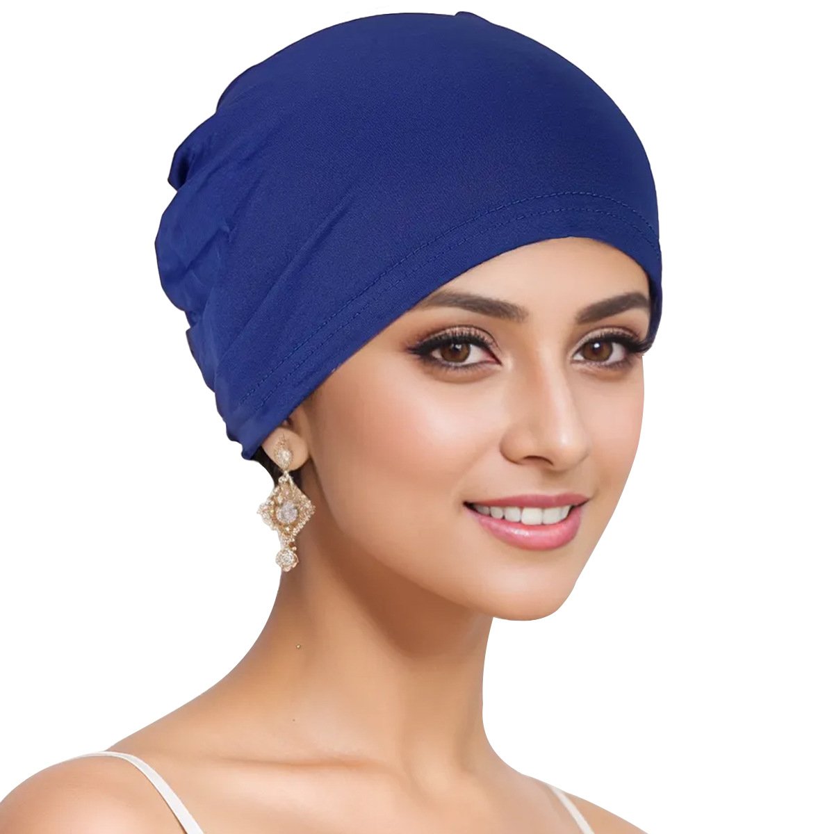 Gorro turbante elástico multicolor em poliéster