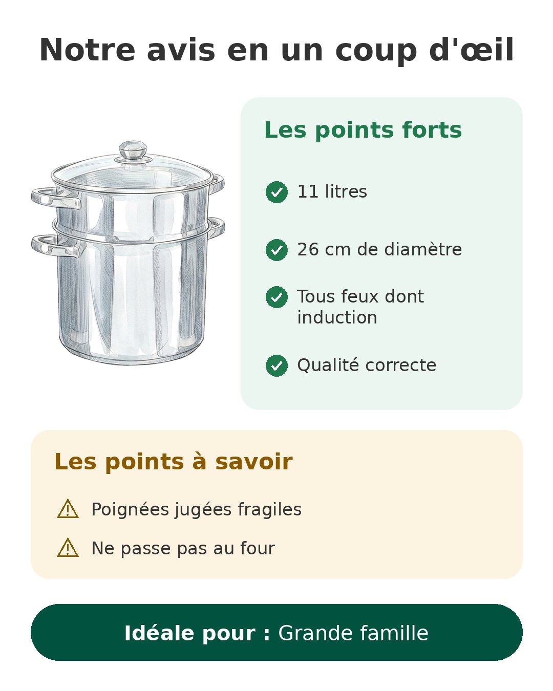 Couscoussier traditionnel WEB2O en inox Notre avis en un coup d'œil sur Couscoussier WEB2O