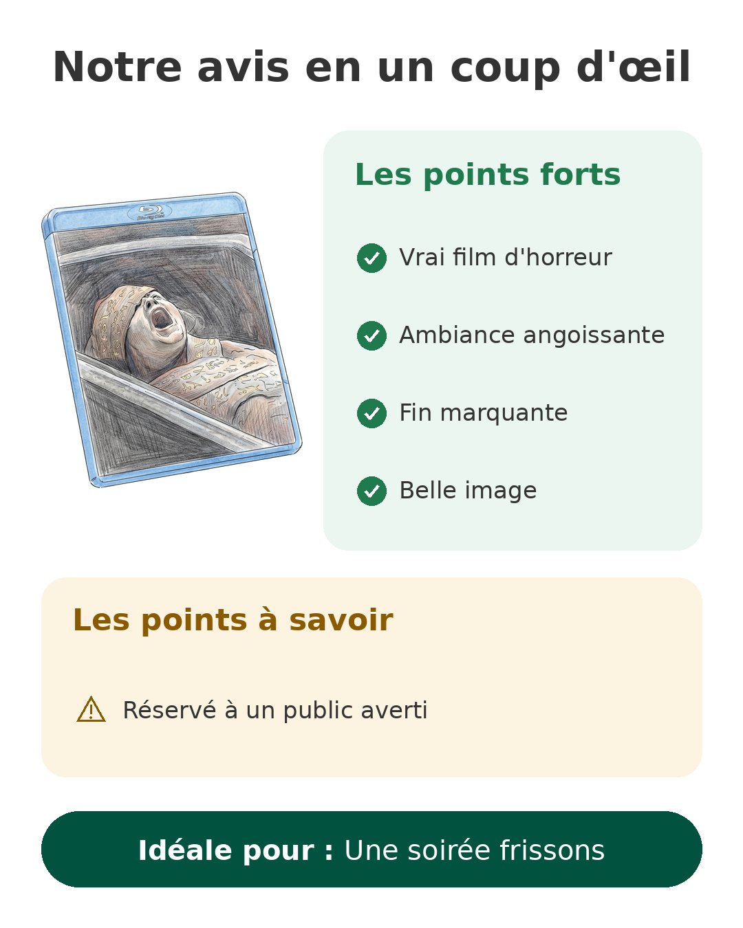 Notre avis en un coup d'œil sur Le Réveil de la Momie