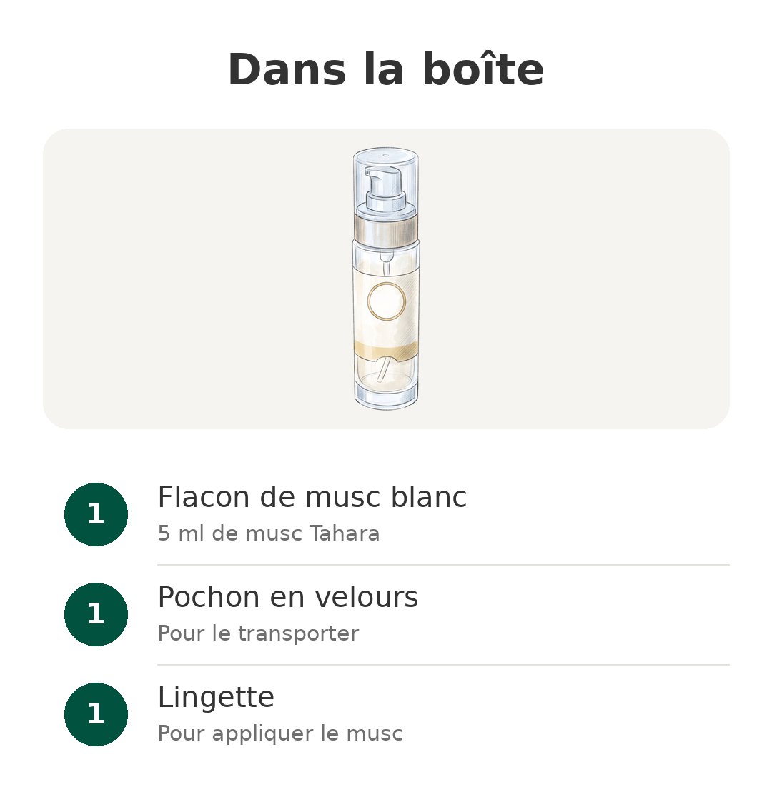 Contenu de la boîte : Musc Tahara As Safar
