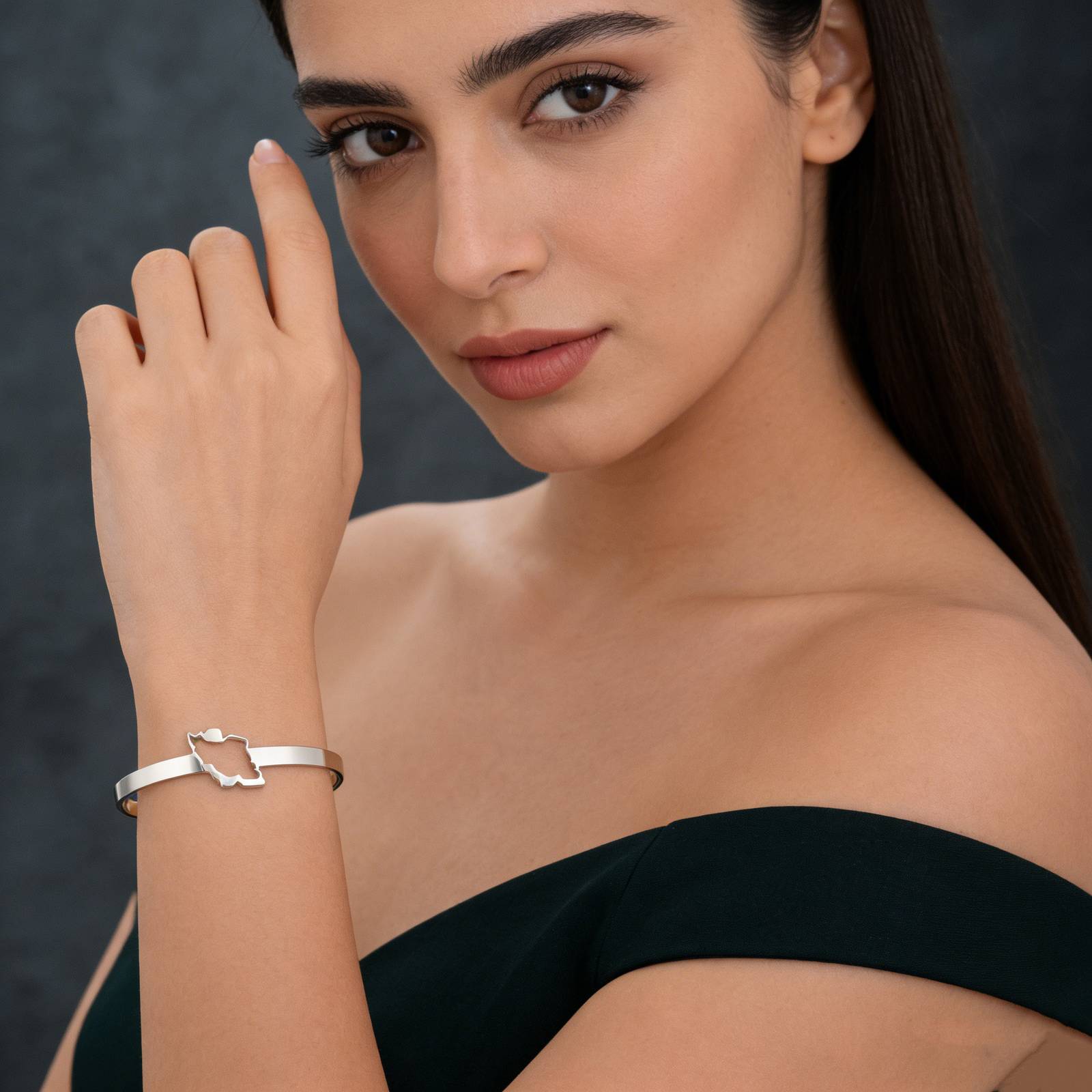 Bracelet-jonc-carte-de-lIran-en-acier-picture-5