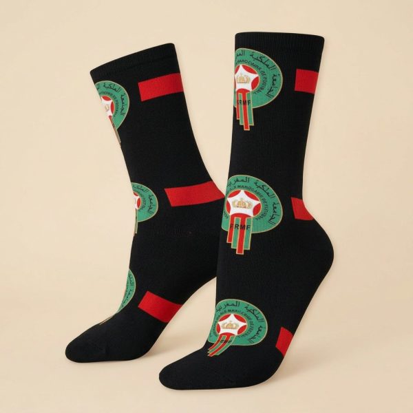 Chaussettes noires à écusson marocain