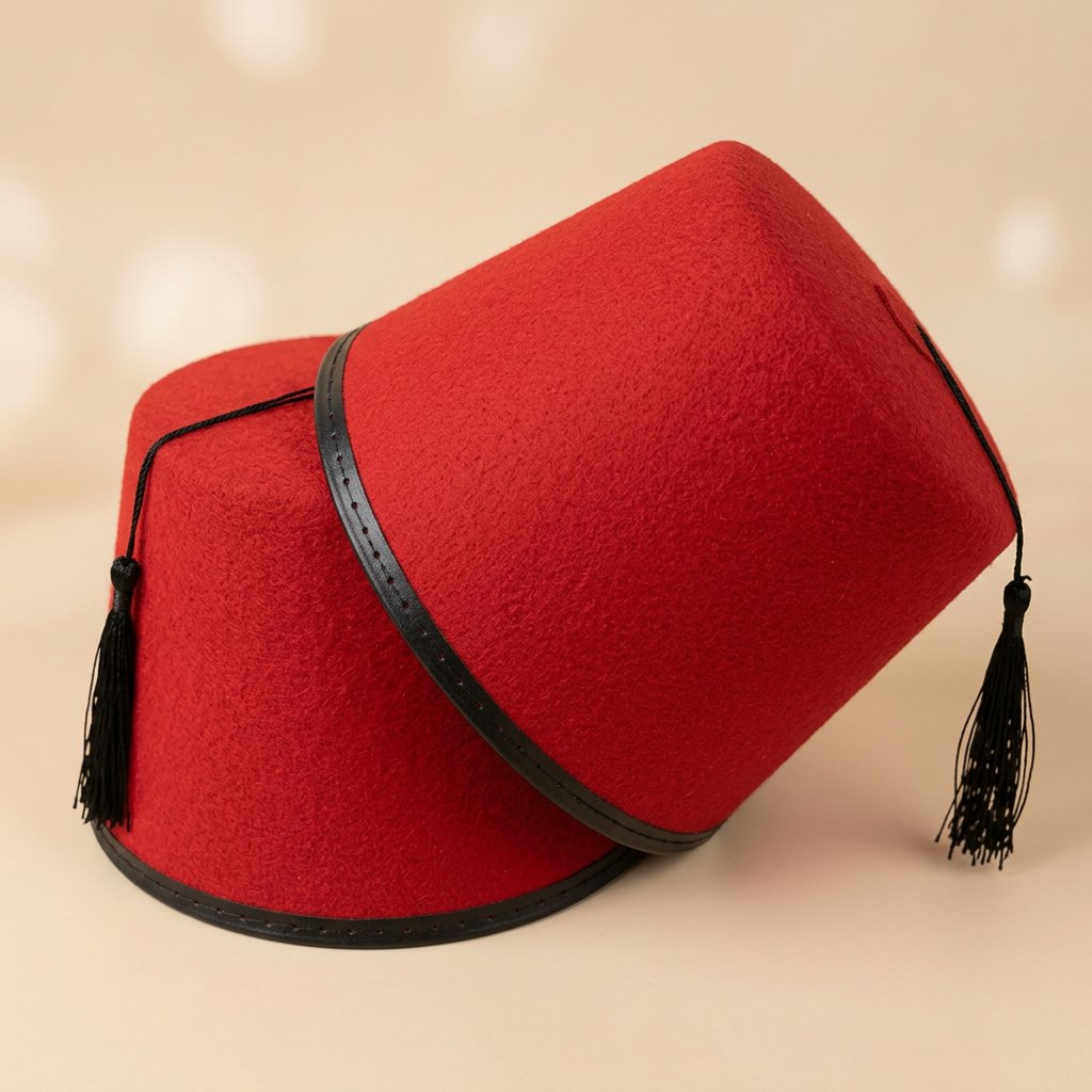 Chechia-rouge-fez-marocain-en-feutre-miniature