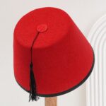 Chechia-rouge-fez-marocain-en-feutre-picture-2