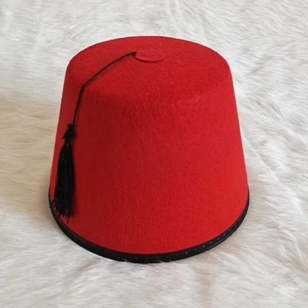 Chechia-rouge-fez-marocain-en-feutre-picture-5