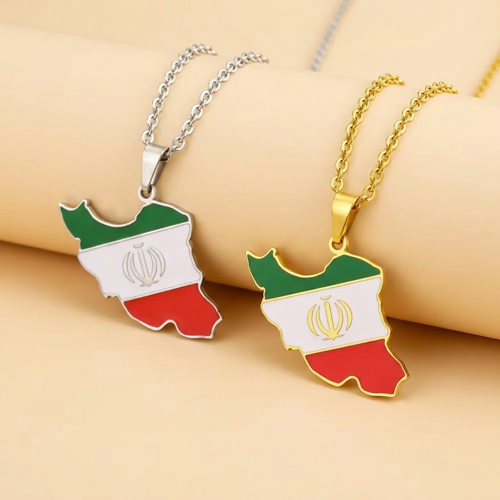 Collier-carte-de-lIran-en-inox-2-modeles-miniature