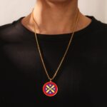 Collier-medaillon-perse-emaille-picture-2