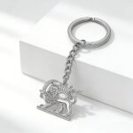 Porte-cles-lion-et-soleil-perse-en-inox-picture-5