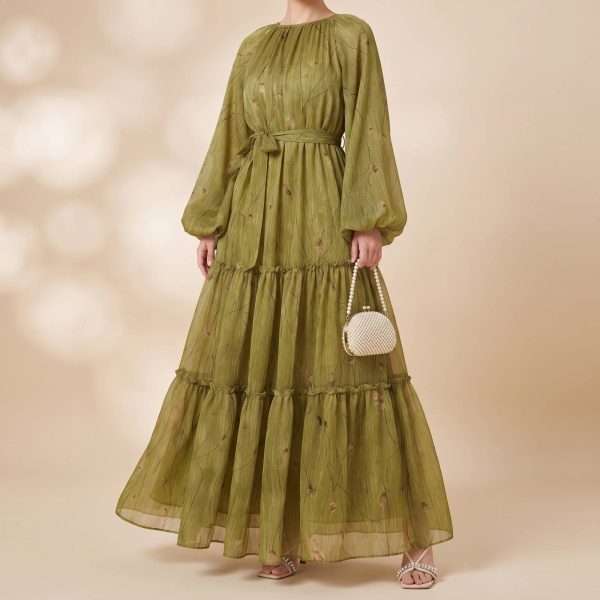 Robe arabe en mousseline à volants