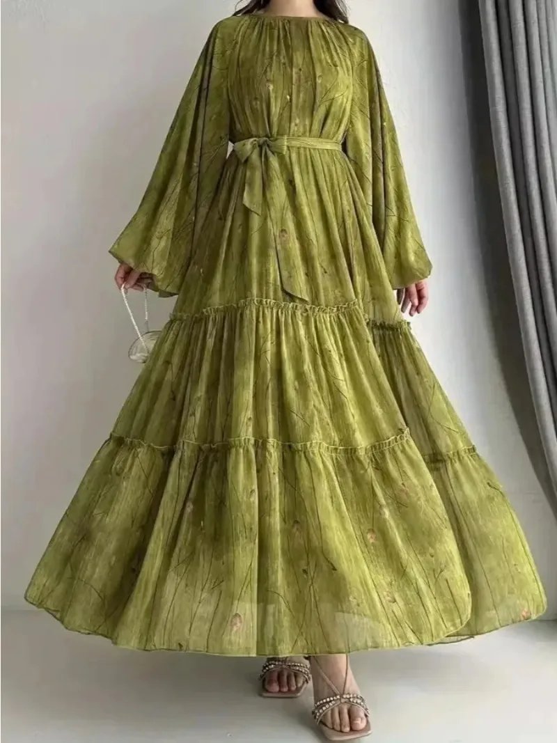 Robe-arabe-en-mousseline-a-volants-picture-4