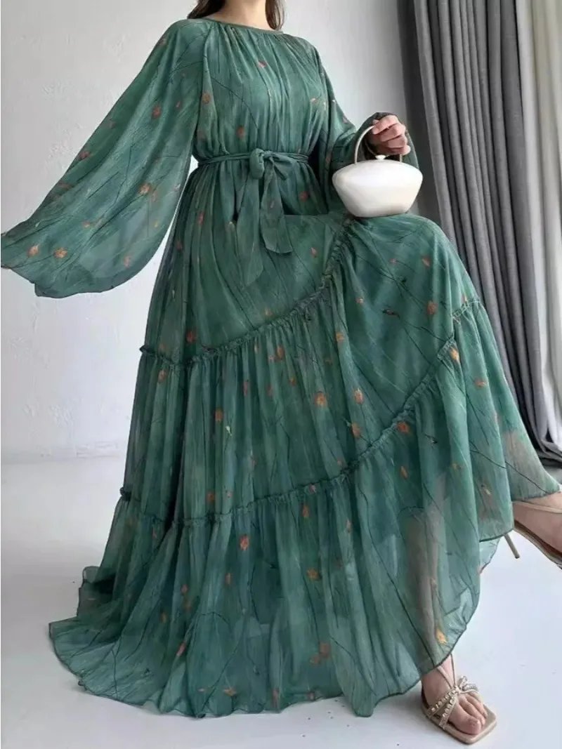 Robe-arabe-en-mousseline-a-volants-picture-5