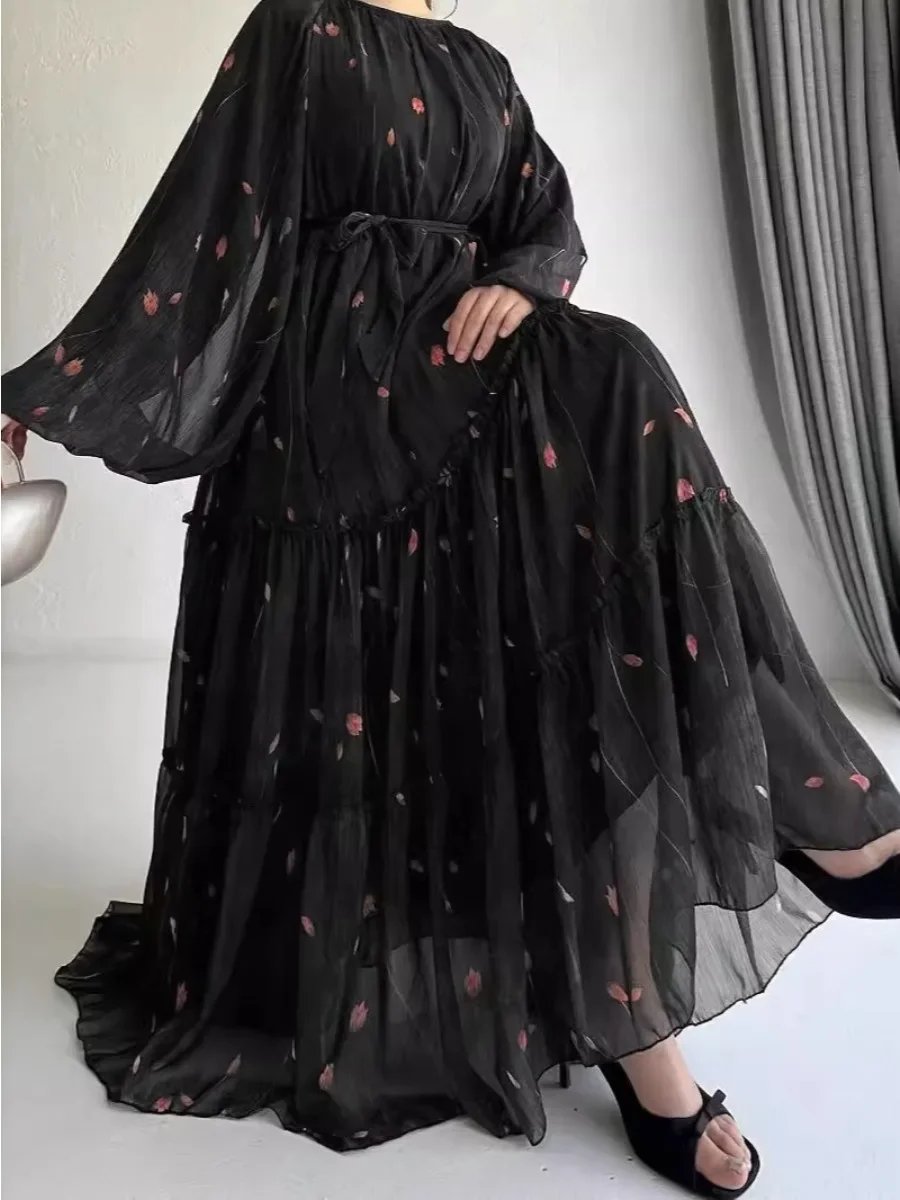 Robe-arabe-en-mousseline-a-volants-picture-8