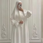 Robe-de-priere-avec-voile-manches-bouffantes-picture-4