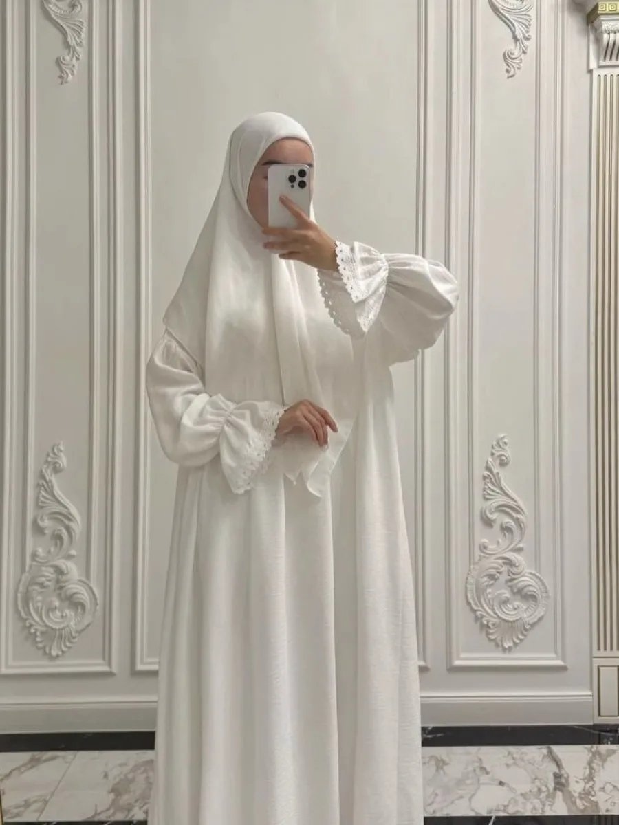 Robe-de-priere-avec-voile-manches-bouffantes-picture-4