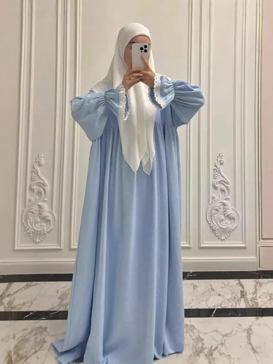 Robe-de-priere-avec-voile-manches-bouffantes-picture-5