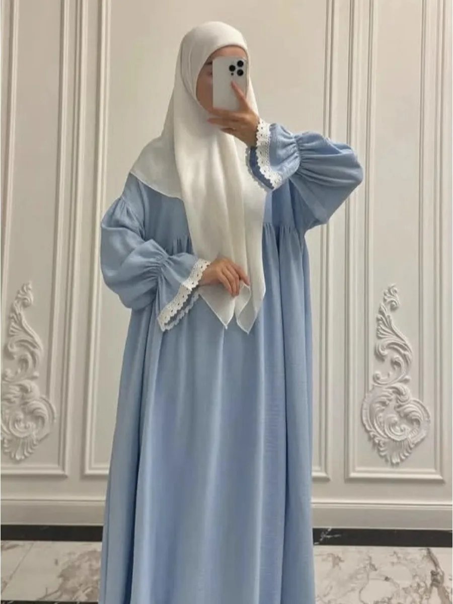 Robe-de-priere-avec-voile-manches-bouffantes-picture-6