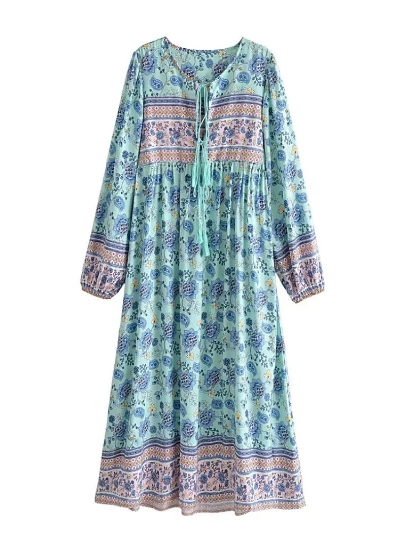Robe-longue-boheme-a-pompons-picture-3