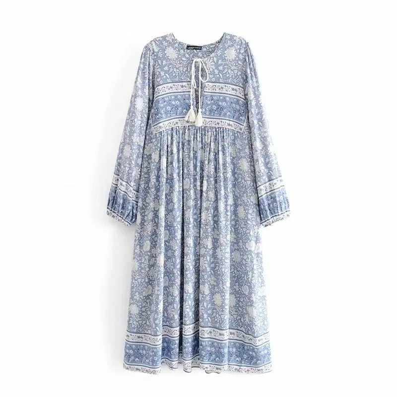 Robe-longue-boheme-a-pompons-picture-4