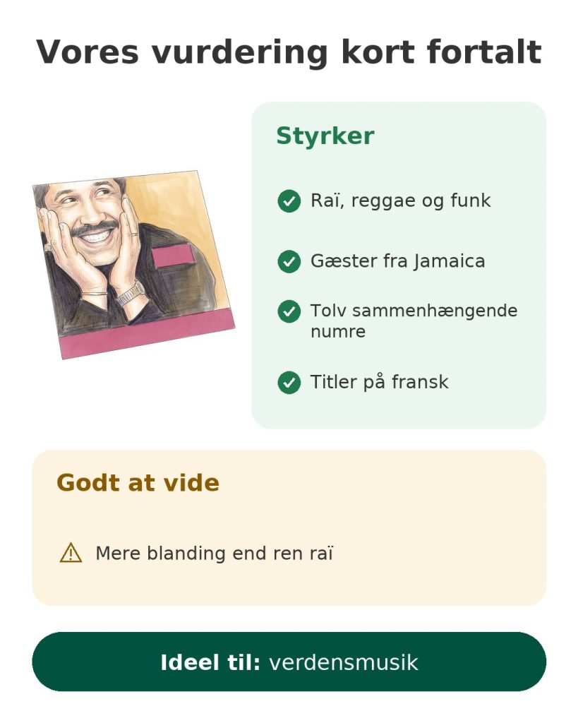 Vores vurdering kort fortalt af albummet Khaled Sahra – styrker, ting at vide og målgruppe