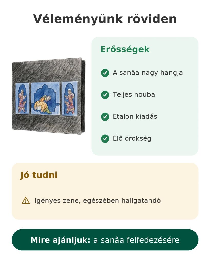 Véleményünk röviden: arab-andalúz zene, sanâa nouba – erősségek, tudnivalók és ideális vásárlók
