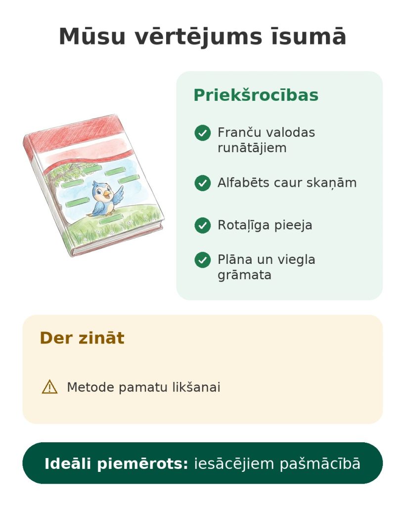 Mūsu vērtējums īsumā par arābu alfabēta apguves metodi franču valodas runātājiem