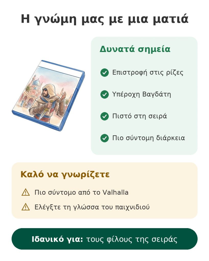 Η γνώμη μας με μια ματιά για παιχνίδι Assassin's Creed Mirage στη Βαγδάτη