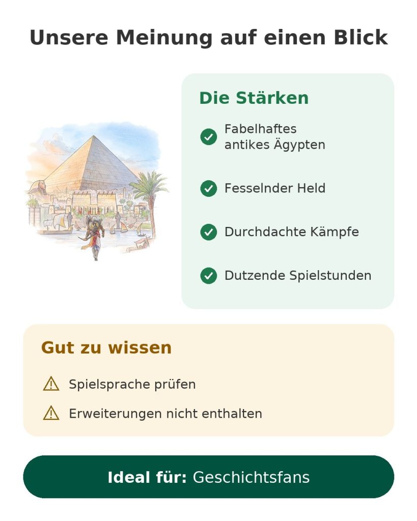 PS4-Spiel Assassin's Creed Origins Unsere Meinung auf einen Blick: Assassin's Creed Origins im antiken Ägypten, Stärken und Hinweise zum Spiel