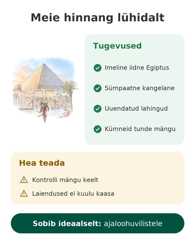 Meie hinnang lühidalt: mäng Assassin's Creed Origins iidses Egiptuses