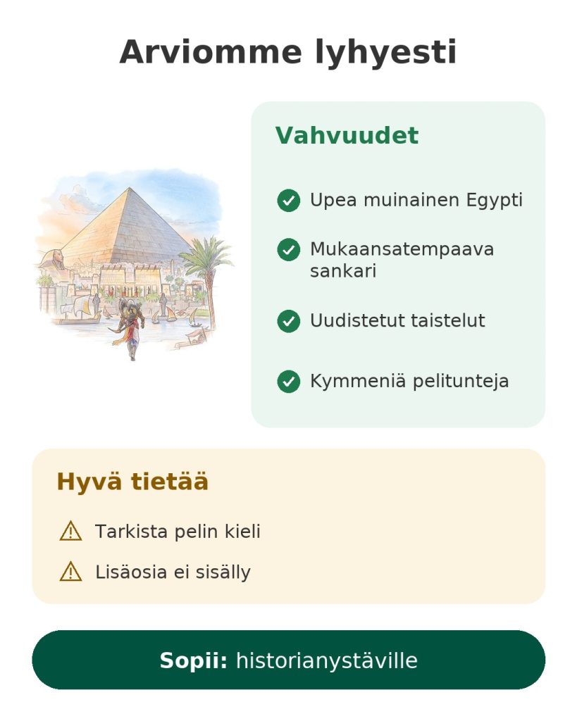 Arviomme lyhyesti: Assassin's Creed Origins -peli muinaisessa Egyptissä