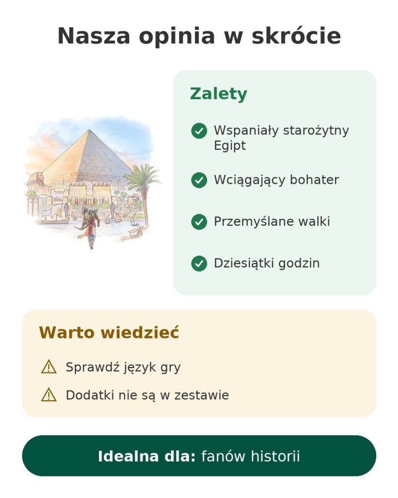 Nasza opinia w skrócie o grze Assassin's Creed Origins: zalety, warto wiedzieć i dla kogo jest idealna
