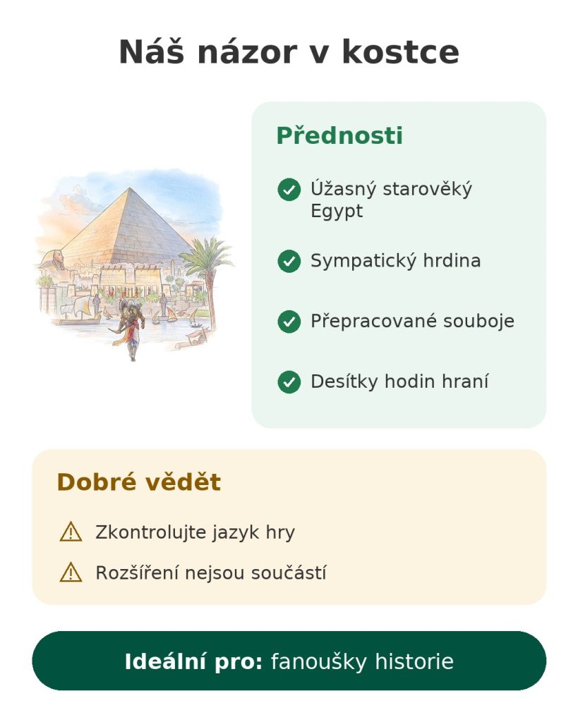 Náš názor v kostce na hru Assassin's Creed Origins ve starověkém Egyptě