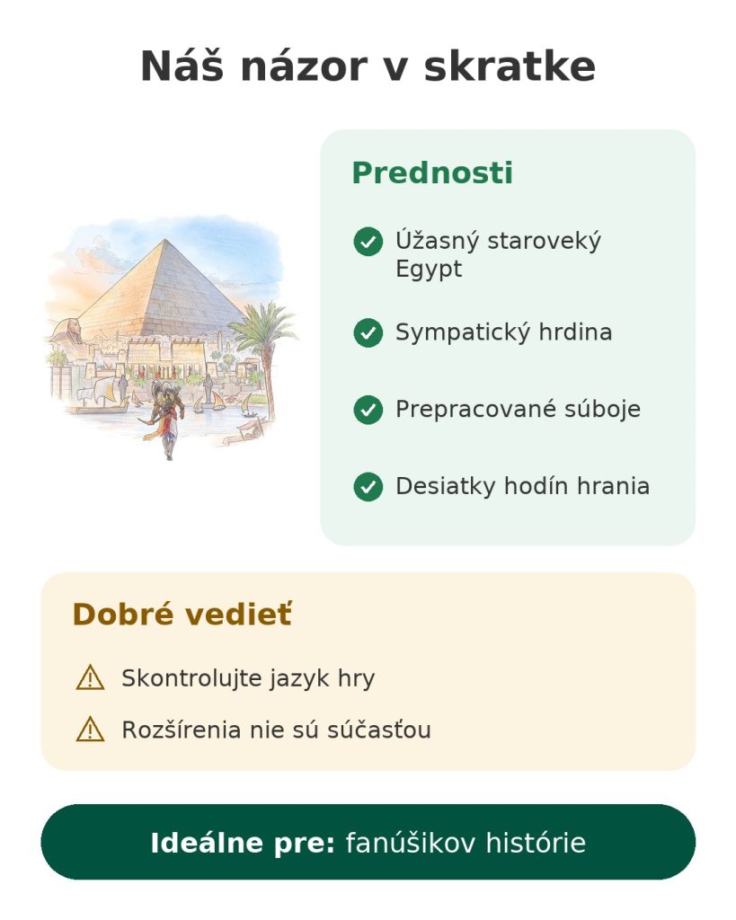 Náš názor v skratke na hru Assassin's Creed Origins v starovekom Egypte