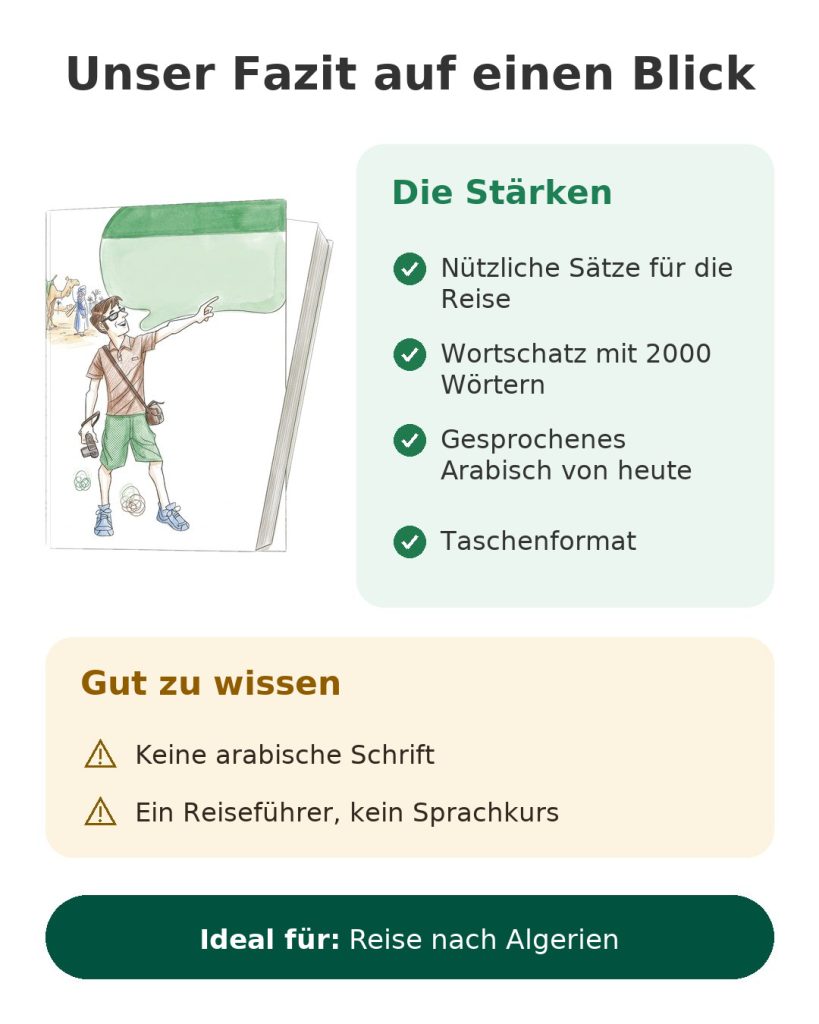 Assimil Arabisch-Reisesprachführer im Taschenformat: Fazit auf einen Blick mit Stärken und Hinweisen