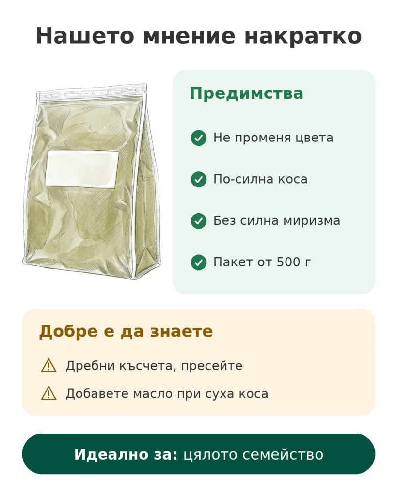 Нашето мнение накратко за безцветната къна 500 г – предимства, какво да знаете и за кого е подходящ