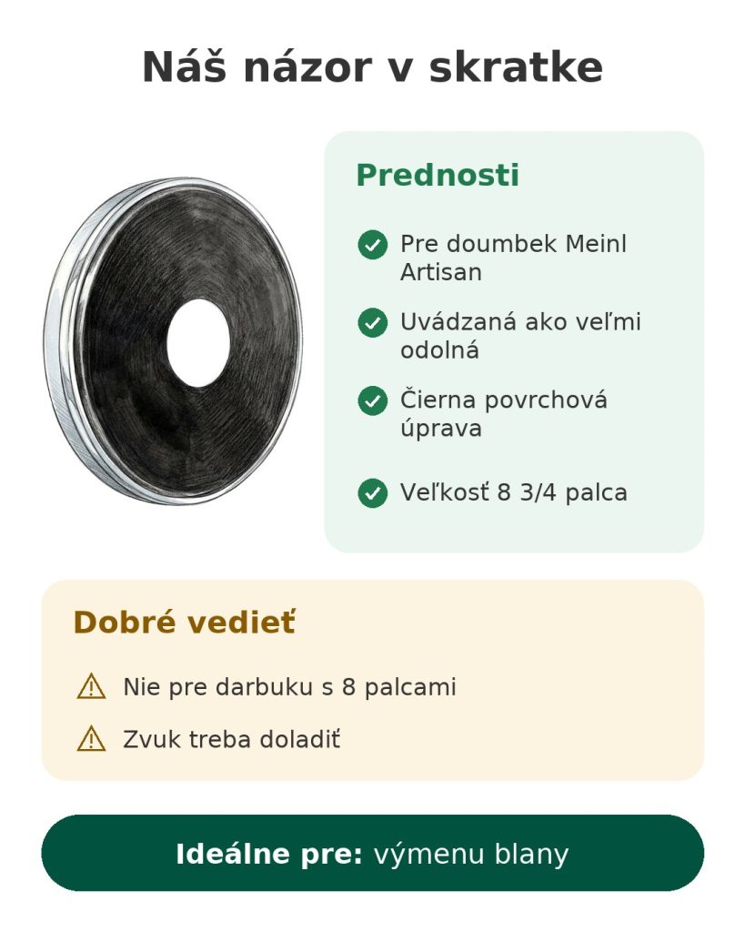 Náš názor v skratke na blanu Meinl Artisan pre doumbek 8 3/4 – prednosti, na čo si dať pozor a pre koho je