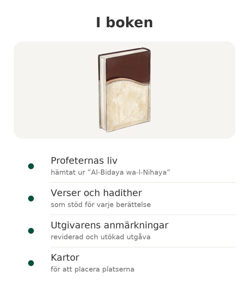 Bok om profeternas liv med verser, hadither, utgivarens anmärkningar och kartor