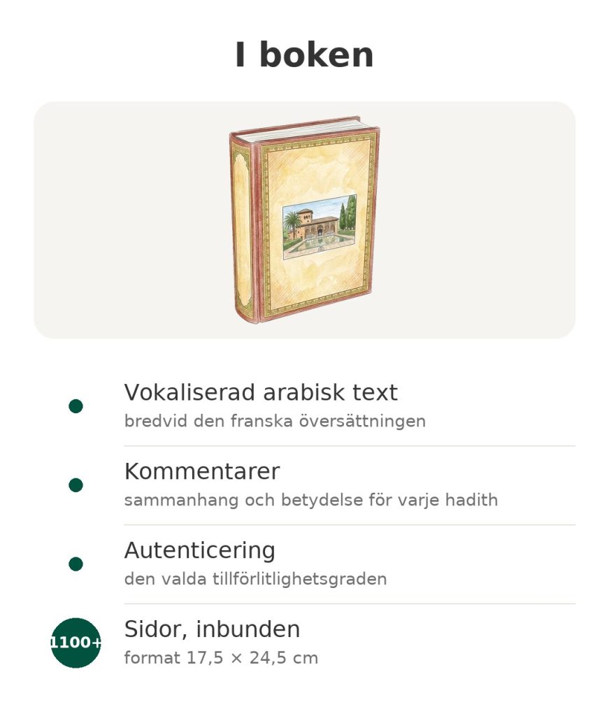 Boken Riyad as-Salihin med vokaliserad arabisk text, fransk översättning, kommentarer och autenticering av hadither