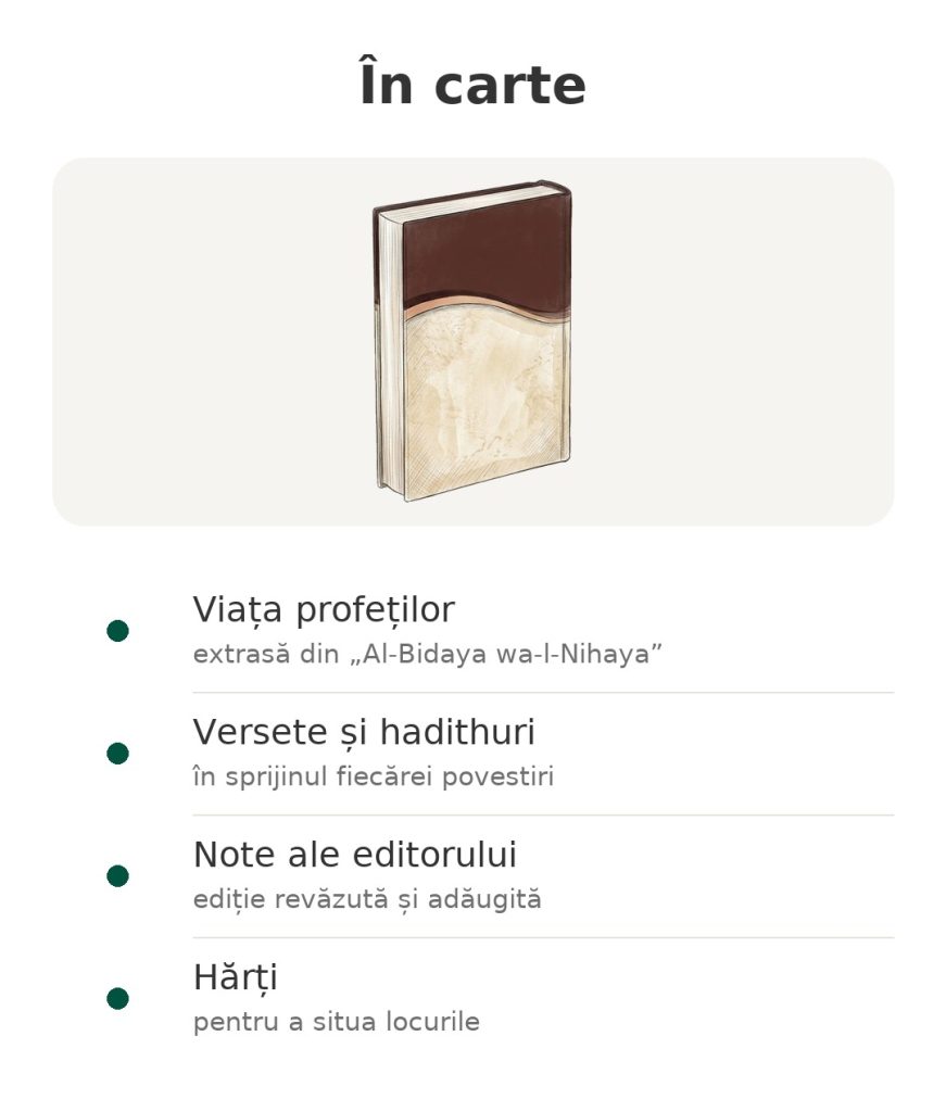 Poveștile profeților de Ibn Kathîr, carte în franceză Carte despre viața profeților cu versete, hadithuri, note ale editorului și hărți