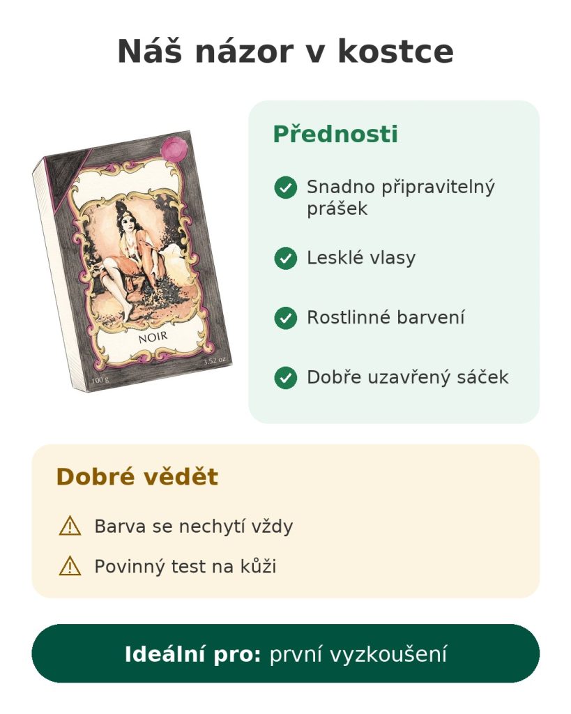 Náš názor v kostce na černou práškovou hennu 100 g, snadno připravitelnou pro lesklé vlasy