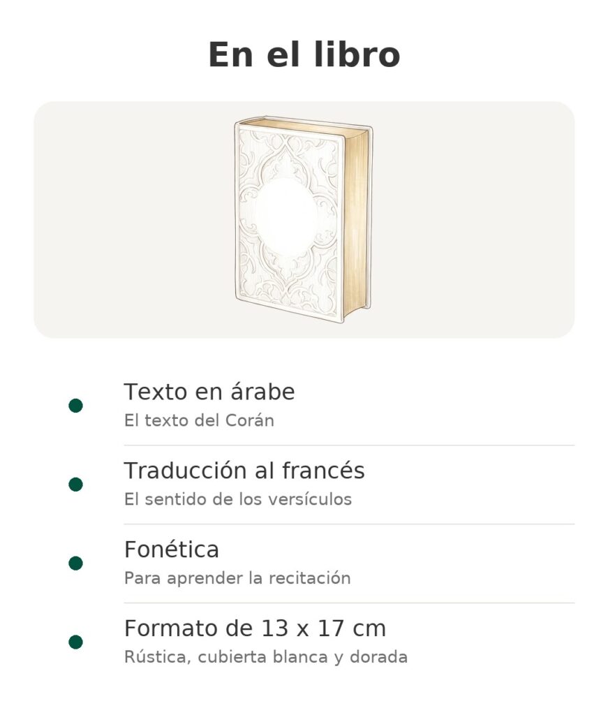 En el libro: Texto en árabe, Traducción al francés, Fonética