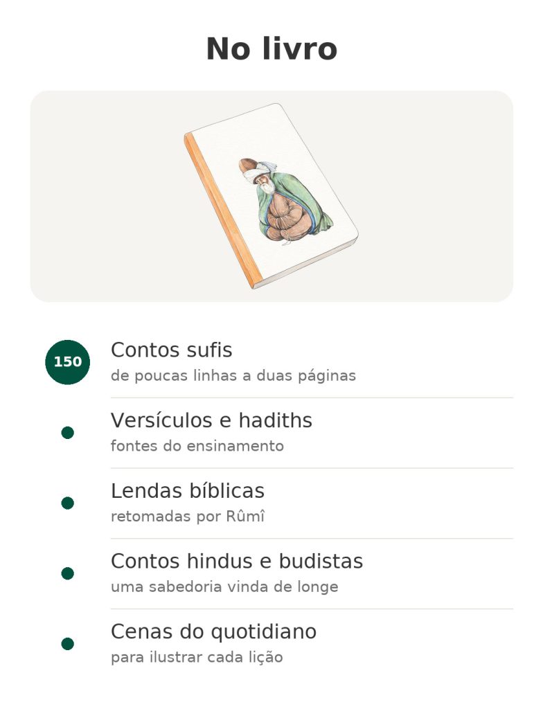 No livro: Contos sufis, Versículos e hadiths, Lendas bíblicas, Contos hindus e budistas