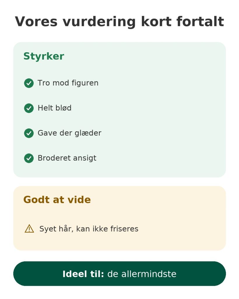 Vores vurdering kort fortalt af den bløde Prinsesse Jasmine-dukke – styrker, ting at vide og målgruppe