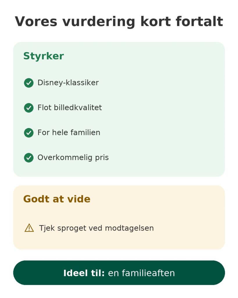 Vores vurdering kort fortalt af Disney-filmen Aladdin – styrker, ting at vide og målgruppe