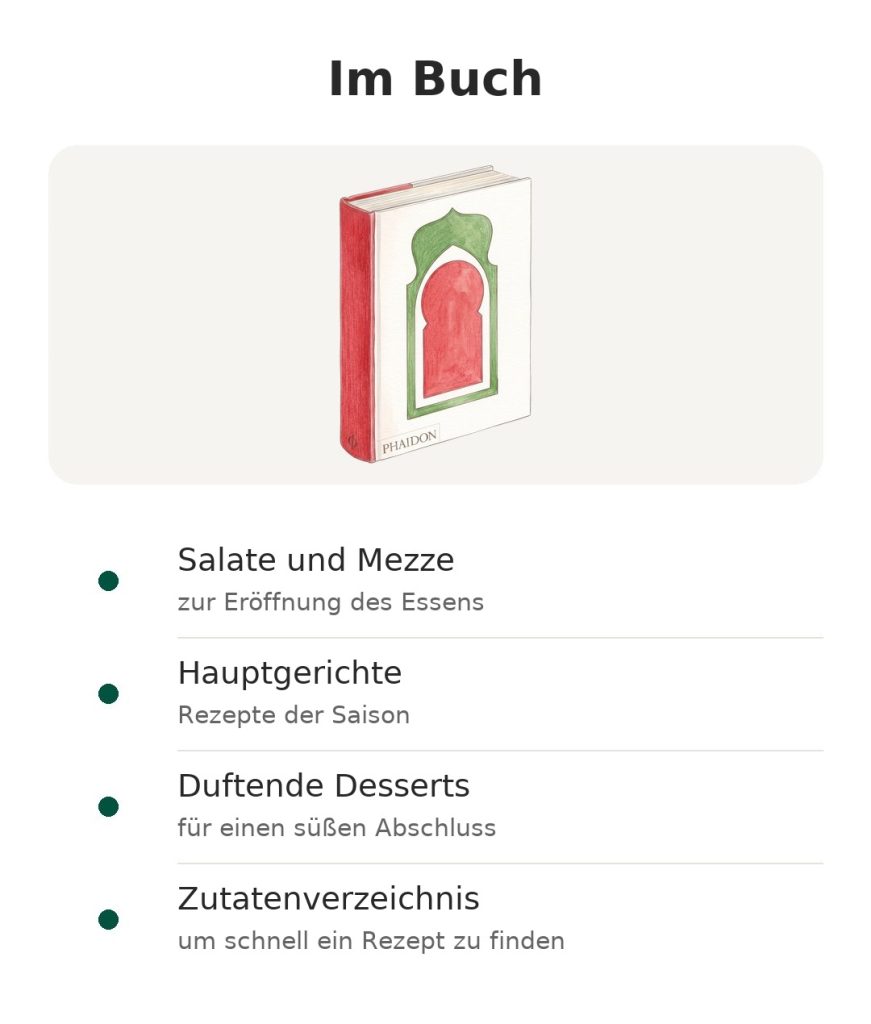 Im Buch: Salate und Mezze, Hauptgerichte, duftende Desserts, Zutatenverzeichnis