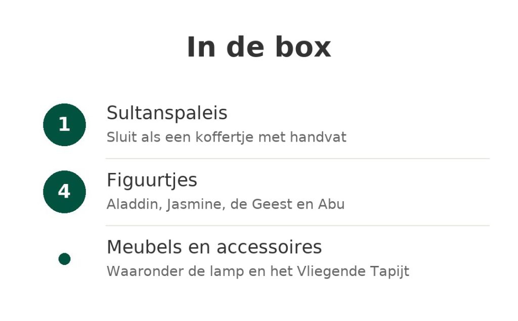 Aladdin en Jasmine-set Disney Store In de box: Sultanspaleis, figuurtjes, meubels en accessoires van de Aladdin en Jasmine-set