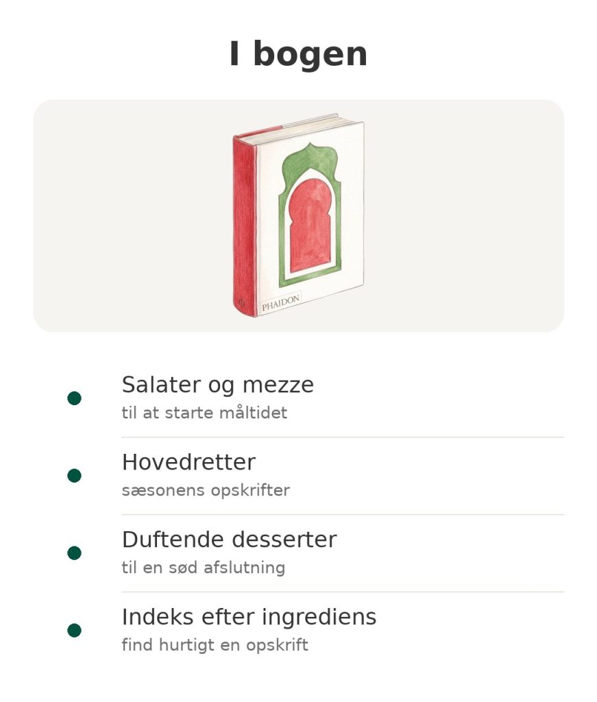 I bogen – libanesisk kogebog Phaidon : Salater og mezze; Hovedretter; Duftende desserter